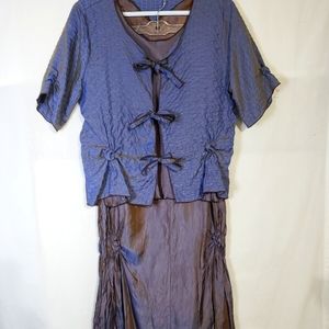 Hanna For La Journee 3-Piece Women's Blazer Top Skirt Set Size 2